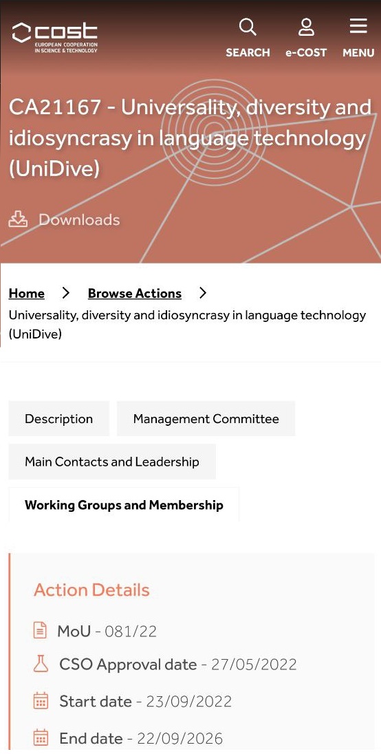 Project COST Action 1